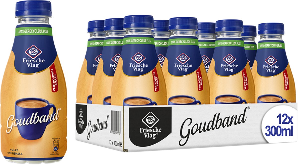 Goldband mit friesischer Flagge – Kaffeemilch – PET-Flaschen – 12 x 300 ml – Vorteilspack
