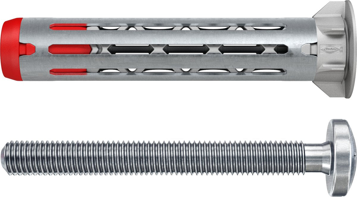 Fischer Hohlwanddübel DuOhm 4×55 S PH PZ – Universeller Hohlwanddübel mit PZ-Halbrundkopfschraube – 25 Stück
