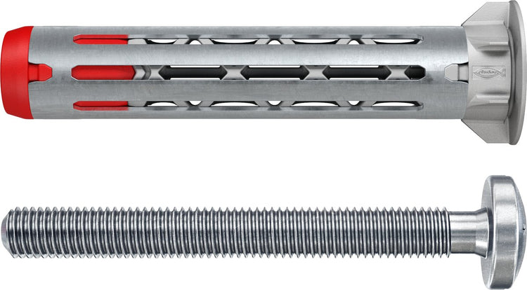 Fischer Hohlwanddübel DuOhm 4×55 S PH PZ – Universeller Hohlwanddübel mit PZ-Halbrundkopfschraube – 25 Stück