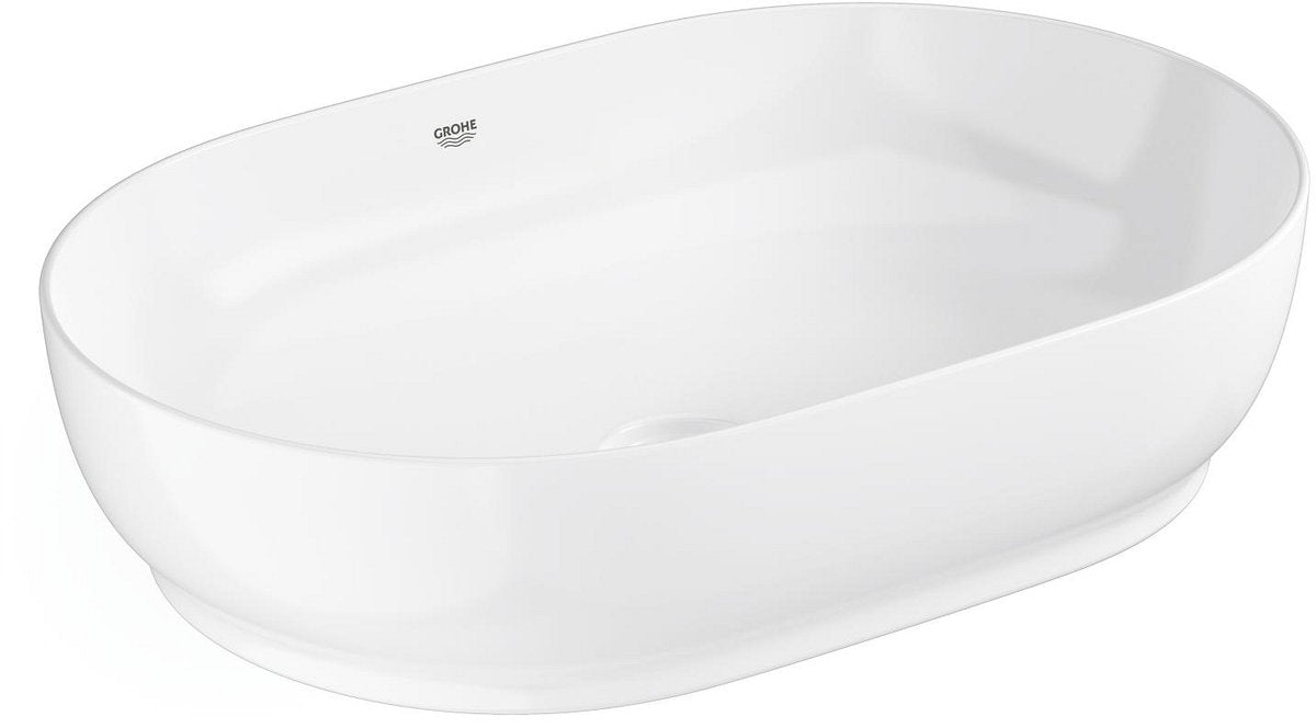 Grohe Essence ovales Waschbecken – 60 cm – ohne Überlauf – glänzende Keramik – Aquaceramic Hyperclean – Weiß