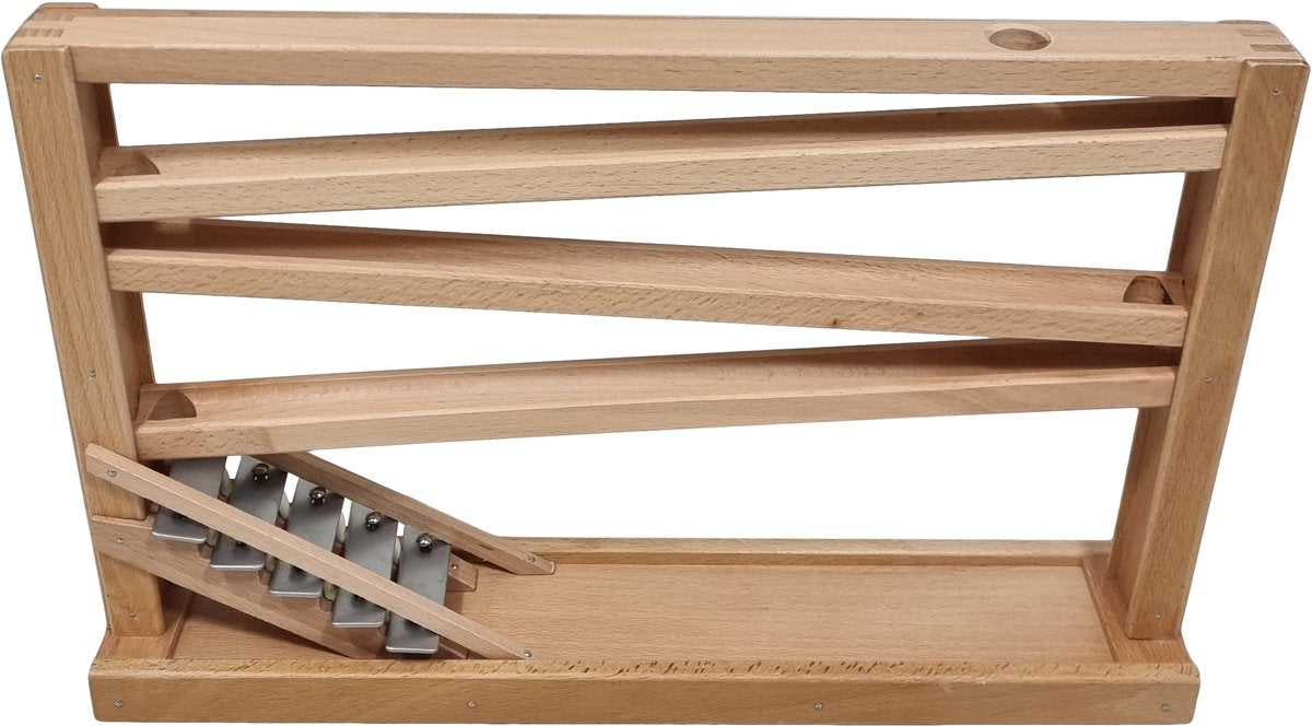 Spielholz-Kugelbahn aus Buchenholz für 16 mm Murmeln