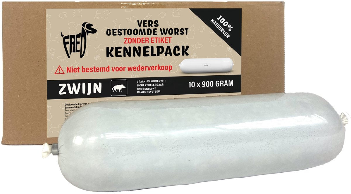 Freds gedämpfte frische Fleischwurst Kennelpack -Eberkorn und Gluten -frei