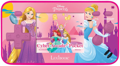 Lexibook Disney Princess tragbare Spielekonsole Cyber Arcade® Pocket – Farb-LCD-Bildschirm 1,8'' 150 Spiele, darunter 10 exklusive Disney Princess-Spiele