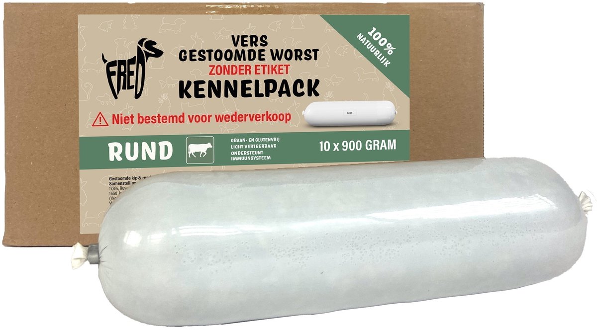 Freds gedämpfte frische Fleischwurst Kennelpack Rindfleischweizen und Gluten -frei