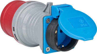 Brennerstuhl Cee-Adapter Cee 400 V 16 A auf 230 V 16 A Steckdose mit Schutzkontakt