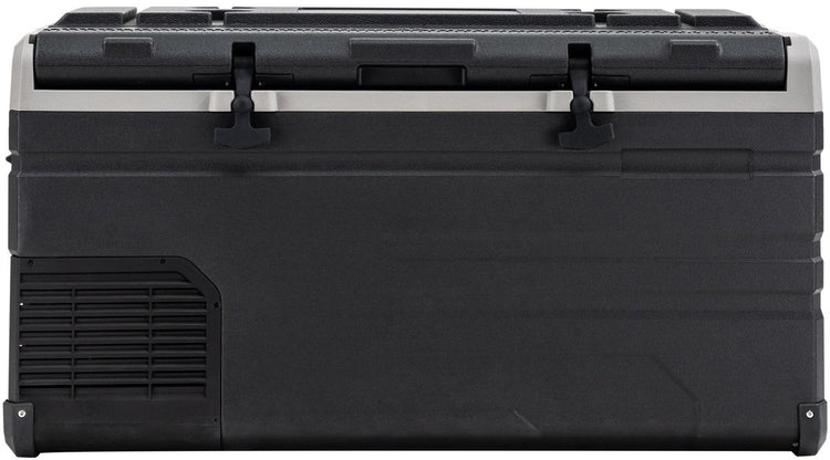 Steamy-e Einzonen-Kühlbox mit elektrischem Kompressor – Einzelzone – 77 Liter – 12 V und 230 V – für Auto und Camping – Schwarz
