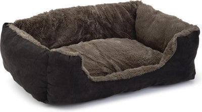 Beeztees Baboo Super Soft – Katzenkorb – Katzenkissen – Taupe Schwarz – 48 x 37 x 18 cm