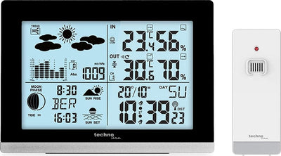 Technoline Wetterstation – ws 6762 – 158 x 113 x 40 mm – schwarz silber – mit 1 Außensensor 30 m – tl-ws6762