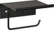 Wenko toilet roll holder with shelf desulo matt black steel - toilet roll holder with shelf - toilet paper holder with plateau - attach with or without screws - self-adhesive