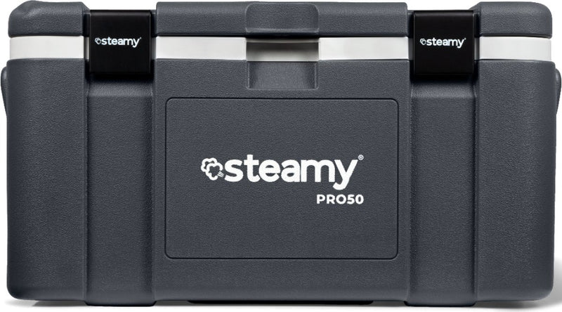 Steamy pro 50 – große Kühlbox – extra gut isoliert – 50 Liter – Grau