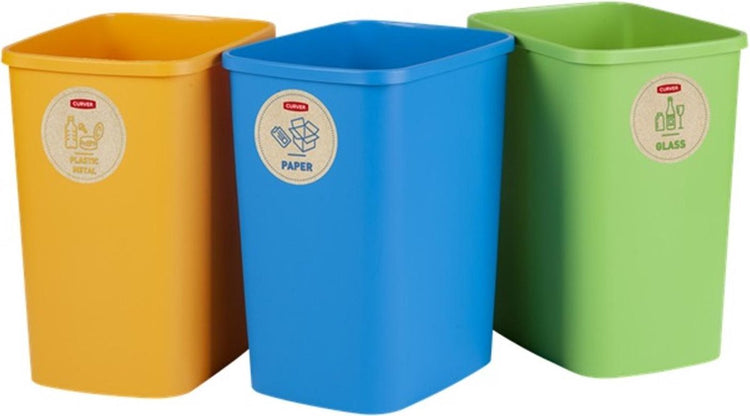 Curver-Set mit 3 x 25 l umweltfreundlichen Trennbehältern