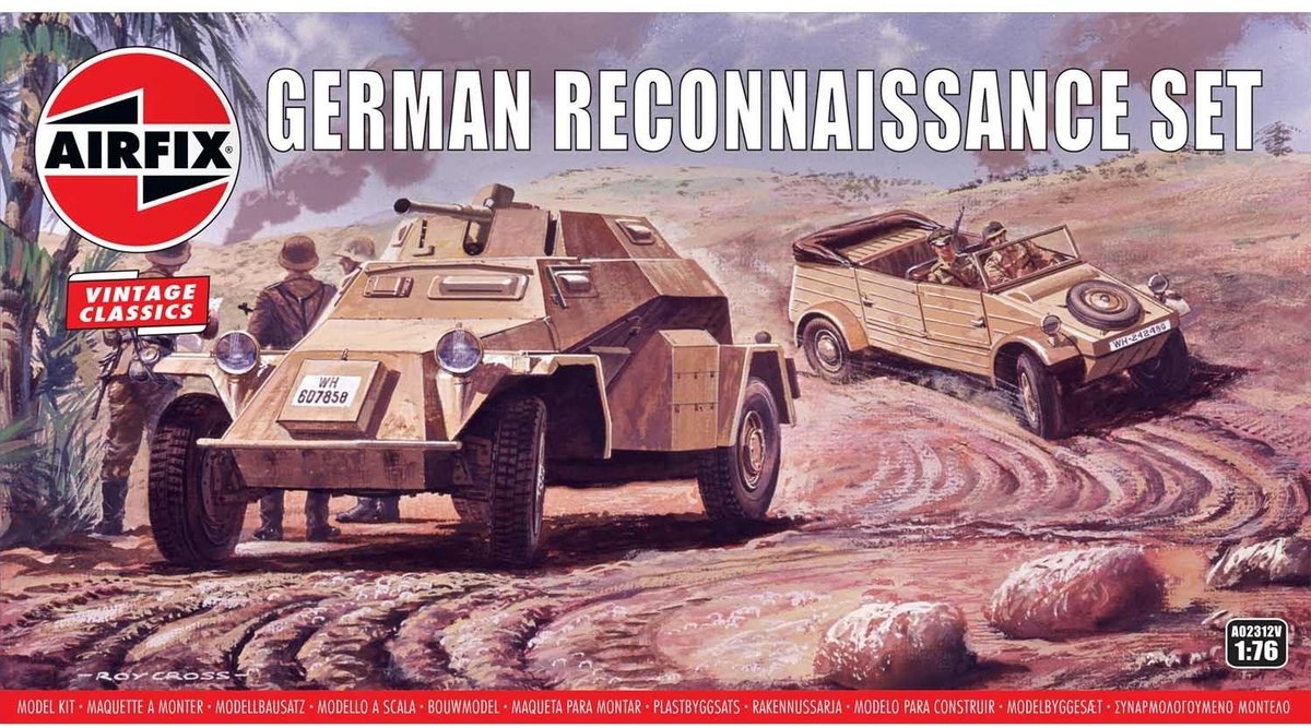 Airfix Modellbausatz Militärfahrzeuge – 02312v Deutsches Aufklärungsset aus Kunststoff – 1:76 – Modellbau