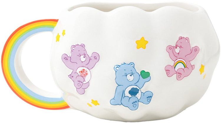 Paladone Care Bears Tasse in Wolkenform – offiziell lizenzierte Keramiktasse mit Regenbogengriff, 450 ml –