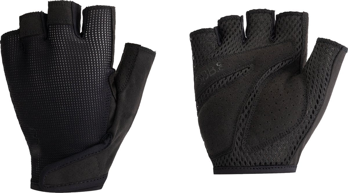 BBB Cycling CoolSupport – Fahrradhandschuhe Sommer – 15–25 °C – mittlere Polsterung – rutschfeste Innenhand – Unisex-Fahrradhandschuhe – Schwarz