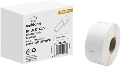 Renkforce RF-6027854, weiß, selbstklebendes Druckeretikett, Endlosetikett, Rolle, Papier, Thermodirekt