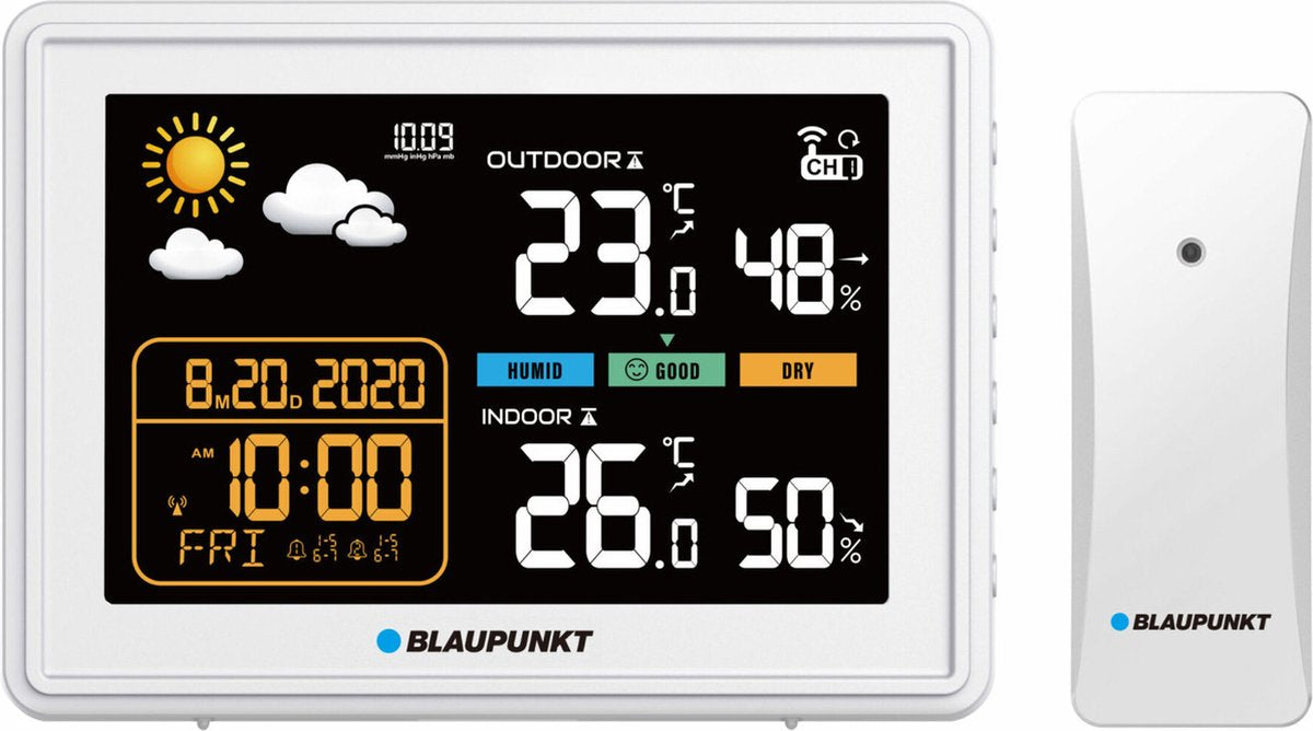 Blaupunkt - Wetterstation mit Hygrometer-Luftdruckvorhersage - Weiß