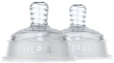 Mepal Mio Flaschensauger-Set 2-teilig schnell – Anti-Kolik – Spiraldesign verhindert Verstopfen – medizinisches Silikon – transparent