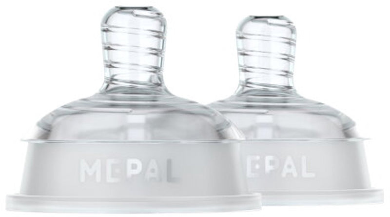 Mepal mio Flaschensauger-Set 2-teilig langsam – Anti-Kolik – Spiraldesign verhindert Verstopfen – medizinisches Silikon – transparent