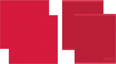 Ddddd 2x Geschirrtuch + 2x Küchentuch Logo - rot