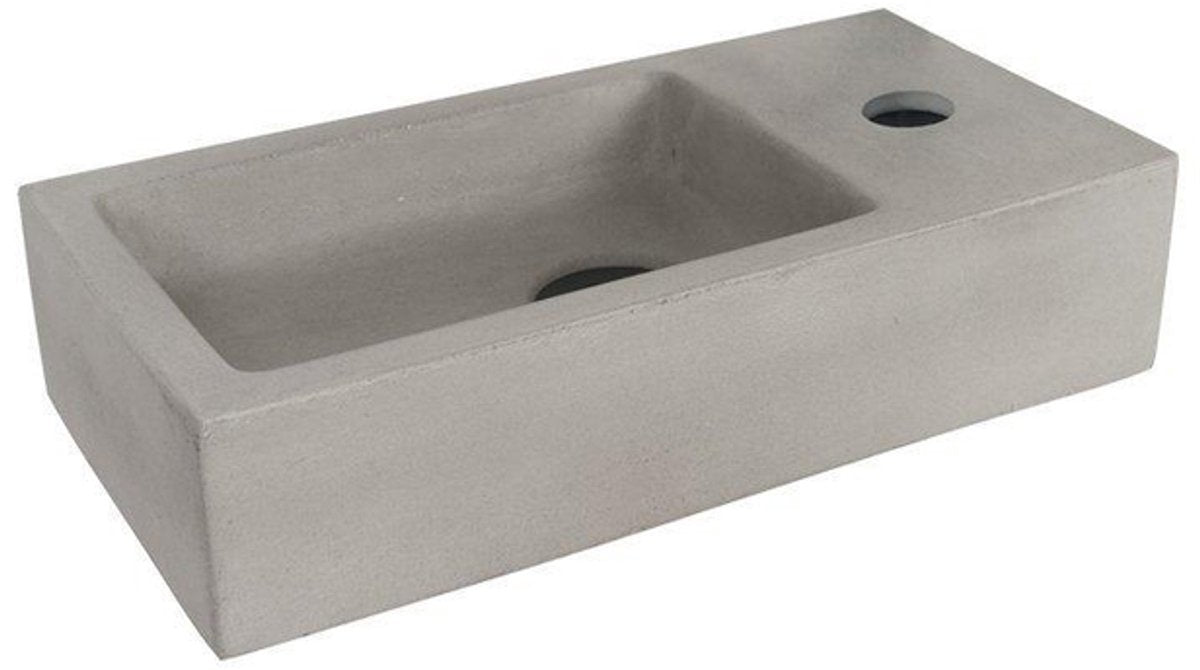 Differnz Hura-Brunnen - 38x18x9cm - Rechteck - 1 Hahnloch - Beton - Grau