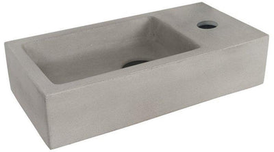 Differnz Hura-Brunnen - 38x18x9cm - Rechteck - 1 Hahnloch - Beton - Grau