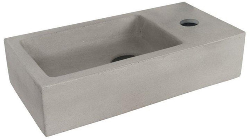Differnz Hura-Brunnen - 38x18x9cm - Rechteck - 1 Hahnloch - Beton - Grau
