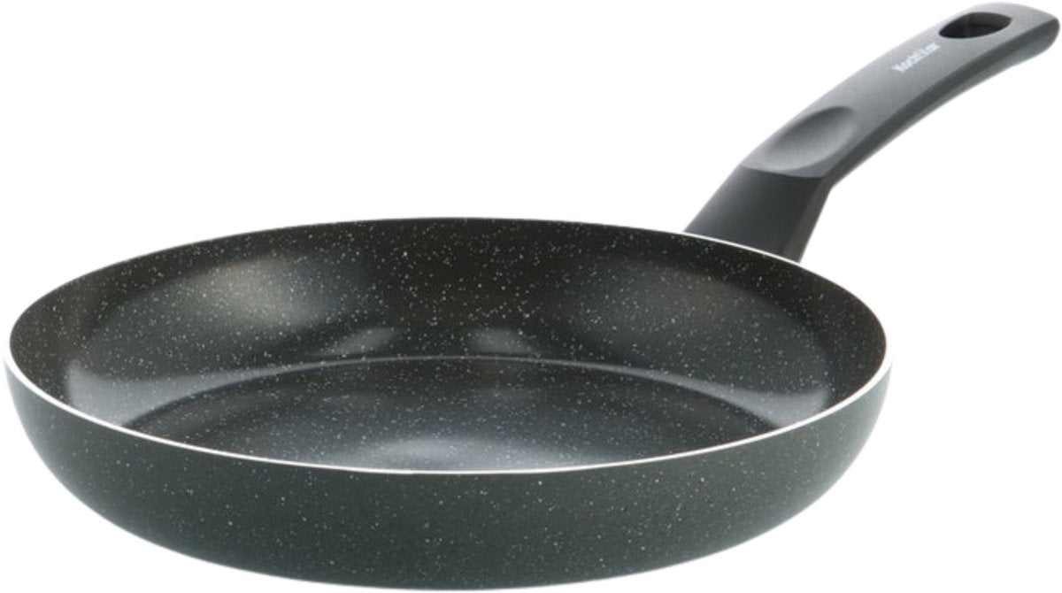 Kochstar Steinbratpfanne 20cm - PFA-freie Antihaftbeschichtung - Induktionsbratpfanne - Keramikbratpfanne - ofenfest bis 130°C - Kaltgriffe - Granitschwarz