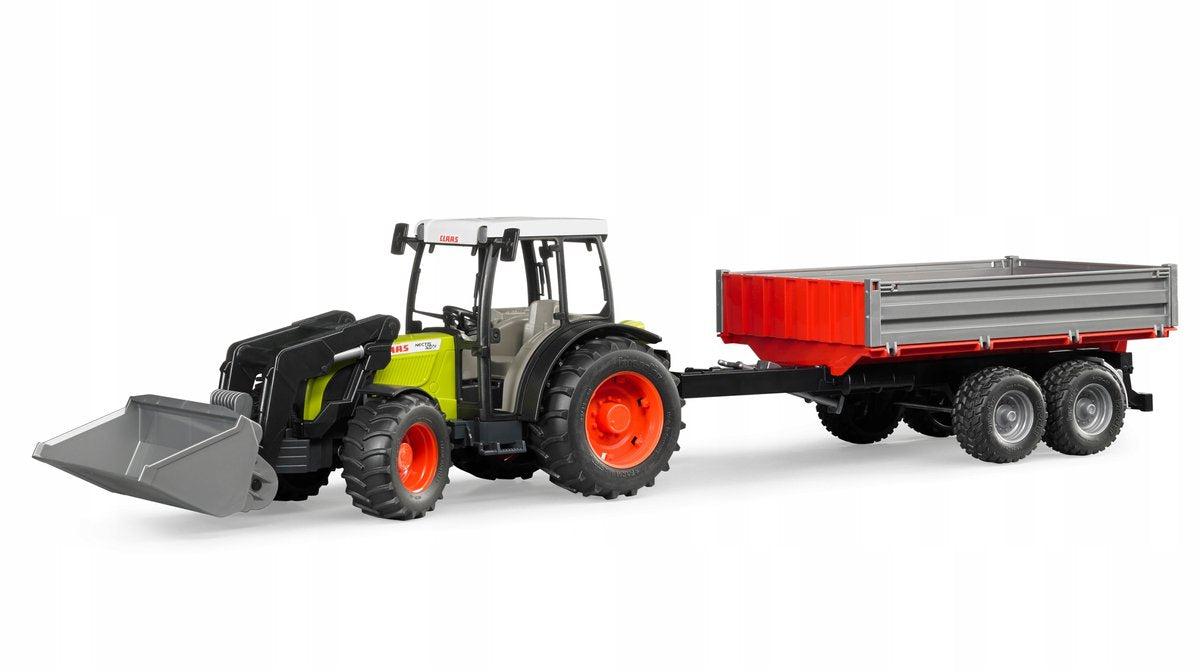 Bruder Claas nectis 267 f mit vorderer Lader und Trinkgeldlastwagen mit