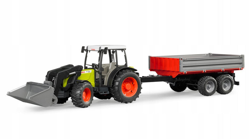 Bruder Claas nectis 267 f mit vorderer Lader und Trinkgeldlastwagen mit