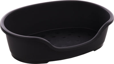 Hundekorb Flamingo – Kunststoffkorb Tuck oval schwarz L 81x51cm – recyceltes Anti-Rutsch – pflegeleichtes europäisches Design