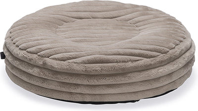 Designed by Lotte Reza Hundekissen – rund – dicker gerippter Stoff – beige – 65 x 65 x 16 cm