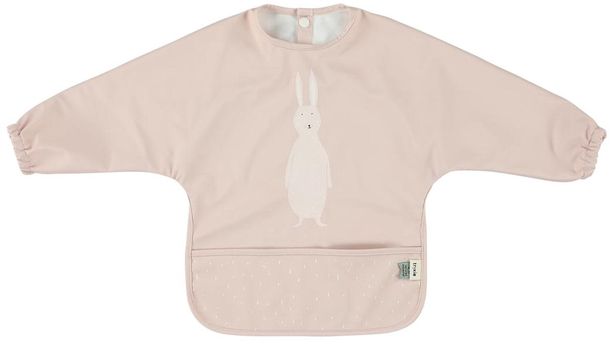 Trixie waschbares Lätzchen mit Ärmeln – mrs. Kaninchen - Lätzchen für Kinder - 100 % recyceltes Polyester - leicht zu reinigen - rosa