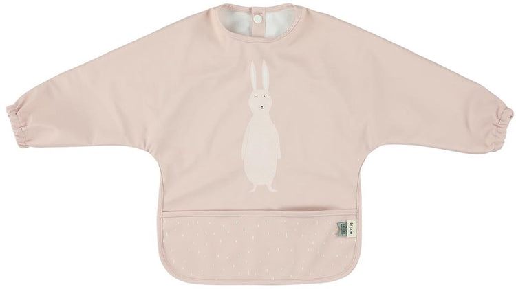 Trixie waschbares Lätzchen mit Ärmeln – mrs. Kaninchen - Lätzchen für Kinder - 100 % recyceltes Polyester - leicht zu reinigen - rosa