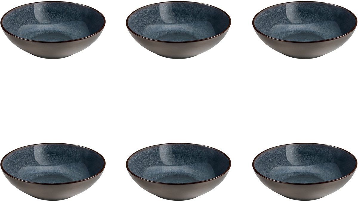 Medard de noblat - Feeling Indigo - Salat- und Nudelteller 18 cm - 6 Stück - Steingut