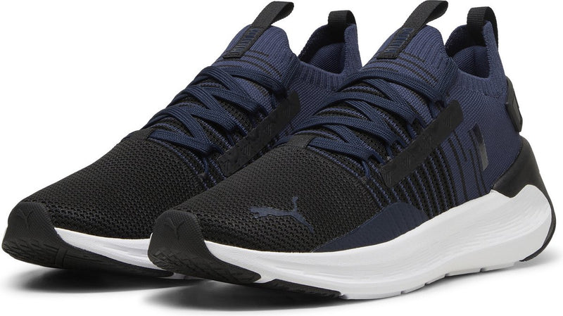 Puma Softride Symmetry Fuzion Unisex-Sportschuhe – Schwarz-Club-Marineblau – Weiß