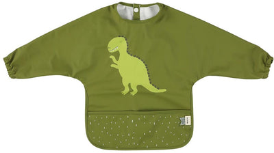 Trixie waschbares Lätzchen mit Ärmeln – mr. Dino - für Babys und Kleinkinder von 2-4 Jahren - leicht zu reinigen - grün