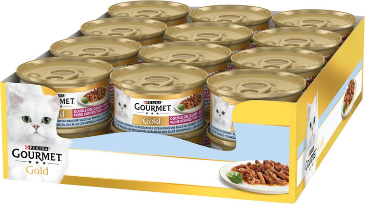 Gourmet Gold Luxus Mix Sea Fisch in Sauce mit Spinat