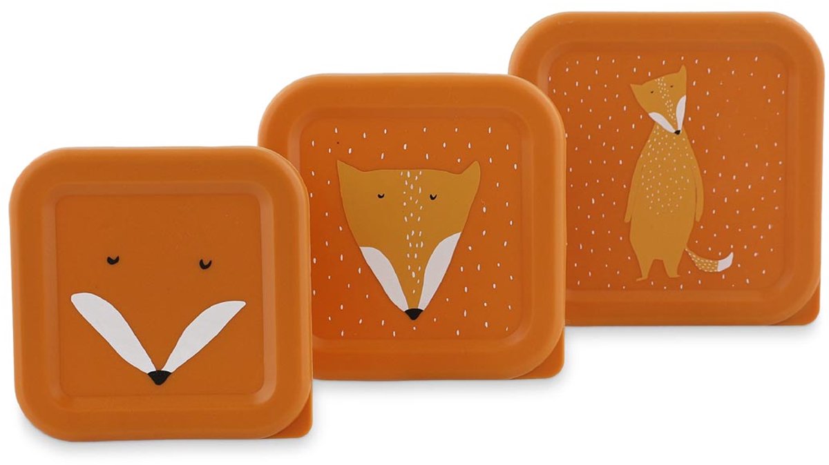 Trixie 3er Set Snackboxen – Mr. Fox – 3-teilige Snackbox – leicht zu öffnen – ideal für Kinder