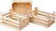 Kleine Fußholzkisten groß 18x12x9,5 cm, 3 -Set von 3