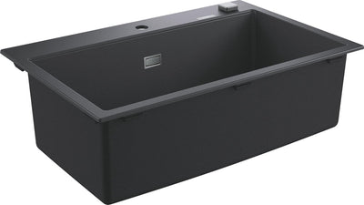 Grohe k700 Verbundspüle – 78 cm – Einbau – mit Überlauf und automatischem Abfluss – Granitschwarz