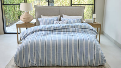 Riviera maison rivièra maison silvan Bettbezug – Einzelbett – 140 x 200 220 cm – blau