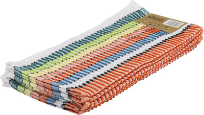 Q-Connect Geschirrtuch 80 % Baumwolle mehrfarbig – 6 Stück – 35 x 35 cm