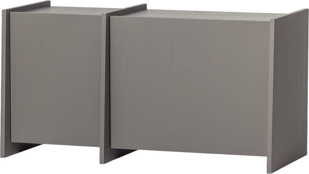 Woood Brock TV-Schrank 102 cm – Eschenfurnier – warmes Grau – 53 x 102 x 44