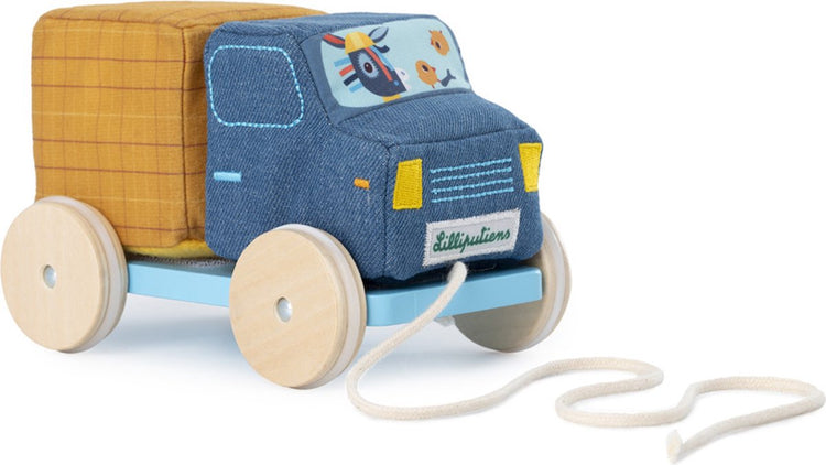 Lilliputiens – LKW-Ziehfigur aus Beton – Geräusche und Aktionen sind an der Tagesordnung: ein LKW voller Aktivitäten – geeignet ab 1 Jahr