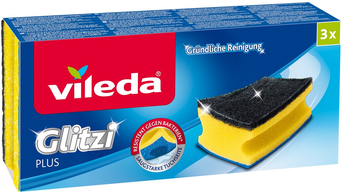 Vileda glitzi plus Scheuerschwämme – Reinigungsschwamm (3 Stück)