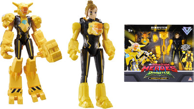 Quantum Heroes Dino Star Dino Star – 2 Figuren in 1 – Verwandeln Sie Ihre Roboter – 22 cm – Delby