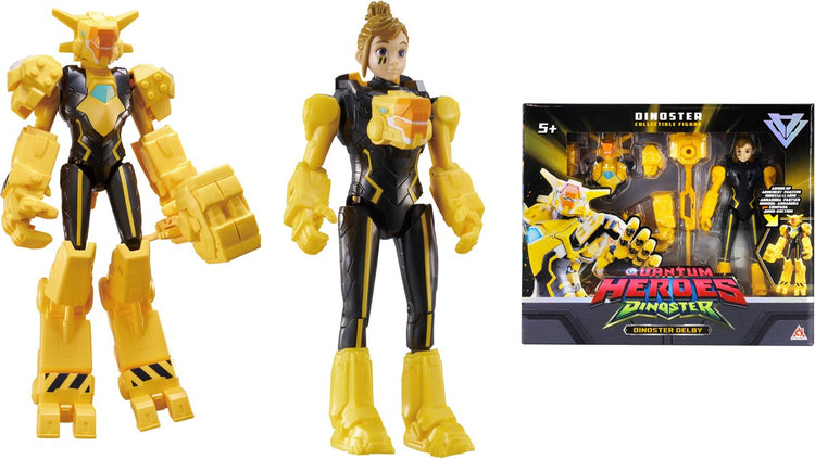 Quantum Heroes Dino Star Dino Star – 2 Figuren in 1 – Verwandeln Sie Ihre Roboter – 22 cm – Delby