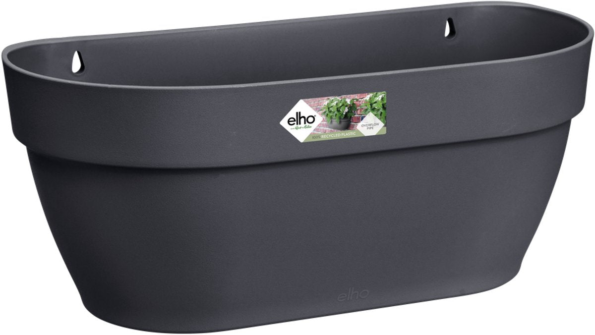 Elho Vibia Campana Wandkorb 35 – Wandblumentopf für den Außenbereich – 100 % recycelter Kunststoff – ø 35,0 x H 14,8 cm – Anthrazit