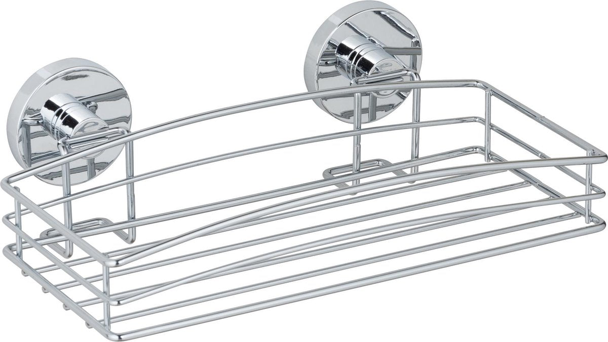 Wenko Vacuum-Loc Duschregal Chrom 26x15cm - Duschkorb - Montage ohne Bohren
