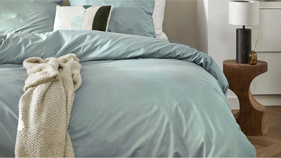 Bettbezug „Cinderella Weekend“ – Doppelbett – Baumwolle – Einzelbetten – 240 x 200 x 220 cm – Mineralgrün + 2 Kissenbezüge 60 x 70